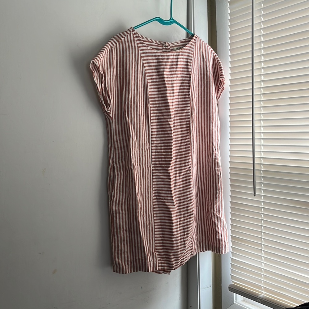 HARPER linen striped dress